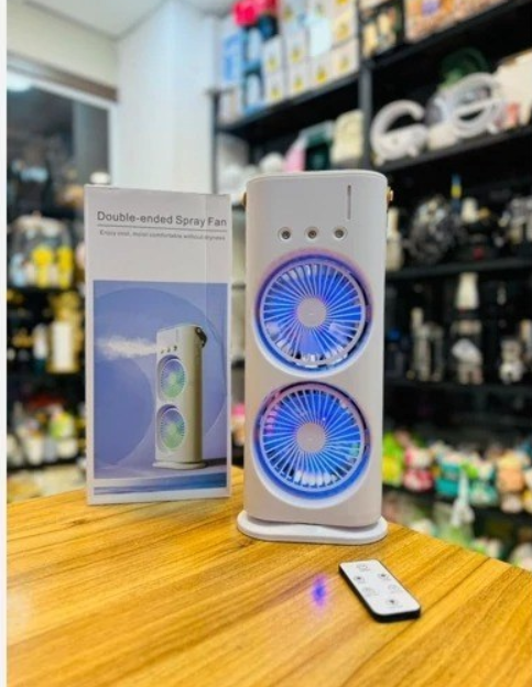 پنکه شاژی وبرقی مه پاش رومیزی دوقلو چرخشی فوق آپشن (وارادتی)
